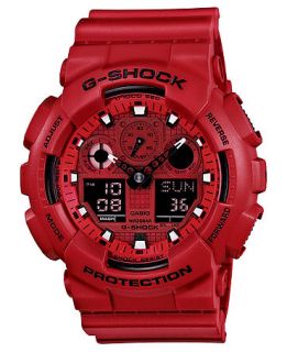 G Shock Mens Analog Digital Red Resin Strap Watch 51x55mm GA100C 4A   Watches   Jewelry & Watches