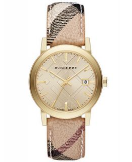 Burberry Watch, Womens Swiss Haymarket Strap 38mm BU9026   Watches   Jewelry & Watches