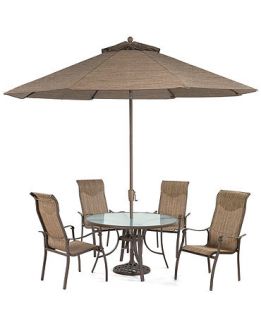 Oasis Outdoor Patio Furniture, 5 Piece Set (48 Round Dining Table, 4 Dining Chairs)   Furniture