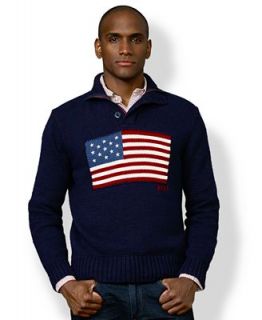 Polo Ralph Lauren Sweater, Mock Neck American Flag Sweater   Sweaters   Men