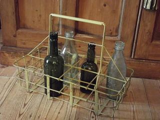 industrial metal wine bottle carrier by woods vintage home interiors
