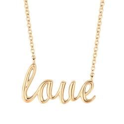 Yellow Gold over Silver Expression 'Love' Necklace Gold Over Silver Necklaces