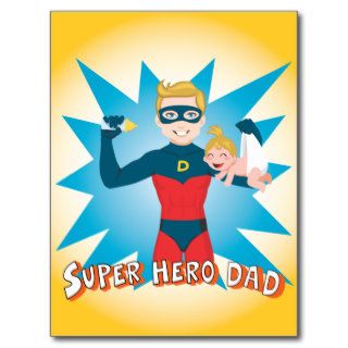 Super Hero Dad Post Card