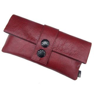red leather vintage button clutch bag by use uk