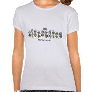 Ten Tiny Zombies Girls Baby Doll Tee Shirts