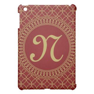 Personalized "N" Monogrammed Red iPad Case Gift