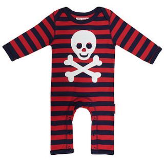 organic pirate applique sleepsuit by toby tiger