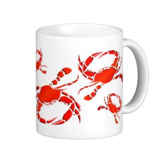Red Crabs Parade Coffee Mugs