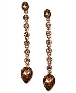 Givenchy Earrings, Rose Gold Tone Silk Glass Crystal Linear Earrings   Fashion Jewelry   Jewelry & Watches