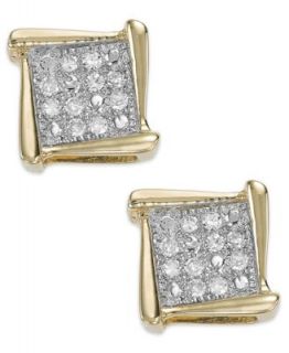 Diamond Earrings, 14k White Gold Diamond Heart Studs (1/10 ct. t.w.)   Earrings   Jewelry & Watches