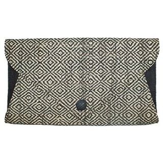 black and white hand woven clutch bag by exclusive roots