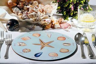 set of four sea shells tablemats by club matters