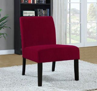 Monarch Specialties Crocodile Velvet Accent Chair, Red   Armchairs