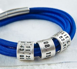 personalised blue storyteller bracelet by sally clay