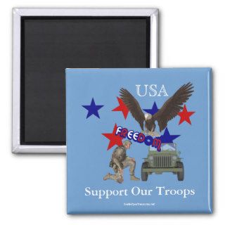 Support Our Troops Freedom USA Patriotic Magnet