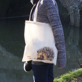 illustrated hedgehog cotton tote bag by madi illustration