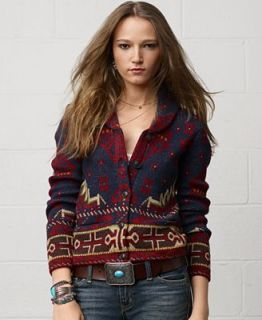 Denim & Supply Ralph Lauren Long Sleeve Southwestern Print Cardigan   Sweaters   Women