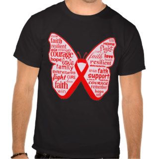 Blood Cancer Butterfly Collage of Words Shirts