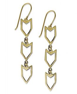 Studio Silver 18k Gold over Sterling Silver Earrings, Chevron Drop Earrings   Earrings   Jewelry & Watches