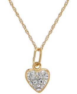 Childrens 14k Gold Necklace, Crystal Heart Pendant   Necklaces   Jewelry & Watches