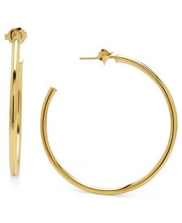 14k Gold Earrings, Polished Post Hoops   Earrings   Jewelry & Watches