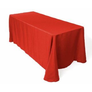 LinenTablecloth 90 x 156 Inch Rectangular Polyester Tablecloth Red  