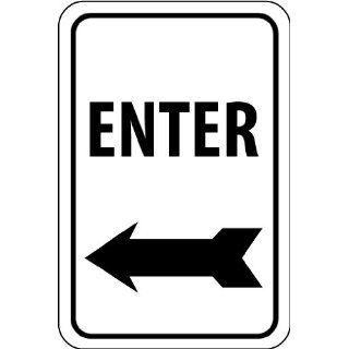 Enter (Left Arrow), 18X12, .080 Hip Ref Aluminum Industrial Warning Signs