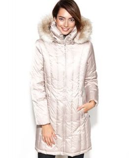 Nautica Hooded Faux Fur Trim Quilted Puffer Coat   Coats   Women