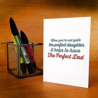 perfect dad from daughter card by a is for alphabet