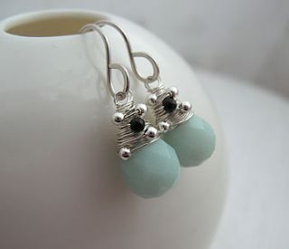 mint ite and onyx earrings by sarah hickey