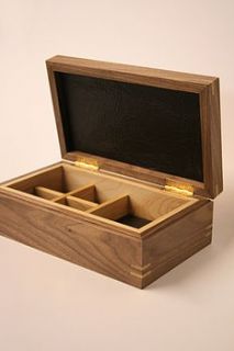 men's valet/cufflink box in walnut by stephen morris furniture