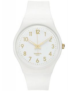 Swatch Watch, Unisex Swiss White Bishop White Silicone Strap 41mm GW164   Watches   Jewelry & Watches