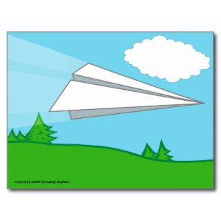 Paper Airplane Postcard