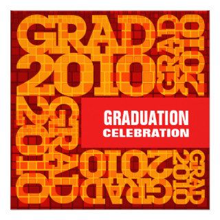 Graduation Party 2010 Mosaic Orange Invitation