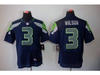 Seattle Seahawks 3 Russell Wilson Elite Blue Jersey (40)  Sports & Outdoors
