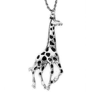 Silvertone Black Spot Giraffe Necklace West Coast Jewelry Fashion Necklaces