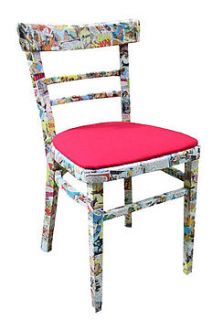 vintage comic decoupage chair by bombus