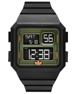 adidas Watch, Mens Digital Black Silicone Strap 45mm ADH2883   Watches   Jewelry & Watches