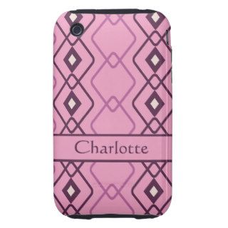 Personalized Retro Pink Diamond Chain Design Tough iPhone 3 Covers