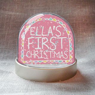 baby's first christmas personalised snowglobe gift set by sarah catherine designs