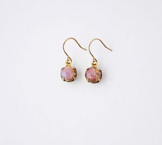 fire opal glass drop earrings by beadin' nora