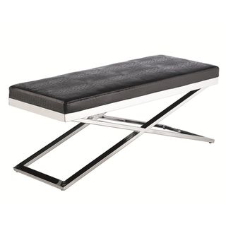 Sunpan Crawford Steel X Base Crocodile Bench Sunpan Benches