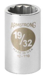 Armstrong 12 148 1 1/2 Inch, 12 Point, 1/2 Inch Drive SAE Standard Socket    