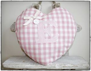 personalised handmade nursery heart cushion by cotton fairies
