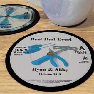 personalized individual record coaster 45rpm by vinyl village