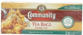 Community Coffee Tea Varieties, Decaf Family Tea Bags, 24 Count, 149 Grams (Pack of 6)  Black Teas  Grocery & Gourmet Food