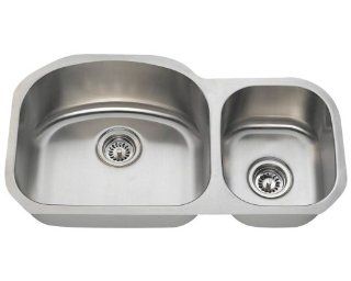MR Direct 501L 18 Offset Double Bowl Stainless Steel Kitchen Sink    