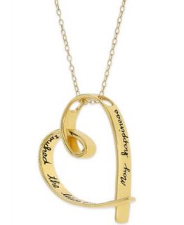 Inspirational 14k Gold over Sterling Silver Necklace, Heart Pendant   Necklaces   Jewelry & Watches