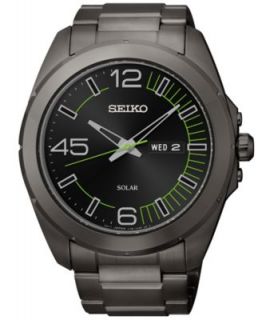 Seiko Mens Chronograph Solar Black Ion Finished Stainless Steel Bracelet Watch 45mm SSC203   Watches   Jewelry & Watches