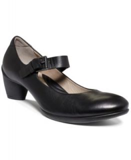 Ecco Womens Sculptured Buckle Mary Jane Flats   Shoes